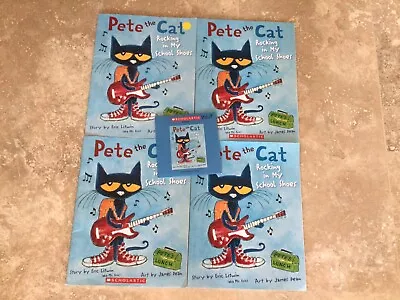 Listening Center Lot Of 4 PETE THE CAT ROCKING IN MY SCHOOL SHOES Scholastic CD • $23.50