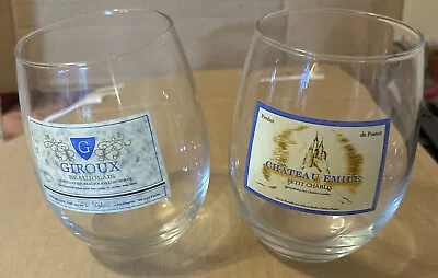 CRISTAL D'ARQUES-DURAND Bistro Collection Wine Flat Tumbler Glass Set Of 2 • $17