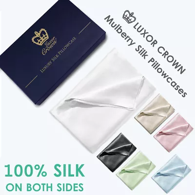 $29.80 • Buy 2-Sided 100% Mulberry Silk Standard Pillow Case Slip Protector Genuine 25 Momme 