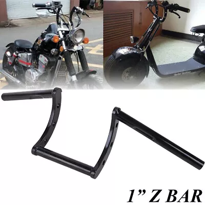 Motorcycle 1'' INCH Handlebars Z Bar Drag Bars For Yamaha Suzuki Honda Harley US • $51.25