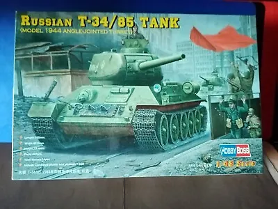 HOBBY BOSS 1:48 SCALE #84809 `Russian T34/85 TANK` Box Opened/Unused Contents • £16.99