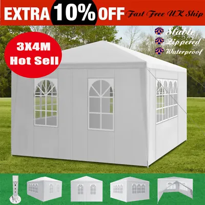 LOEFME 3 X4 M Gazebo Marquee Party Tent Waterproof Garden Outdoor Canopy 4 Sides • £49.99