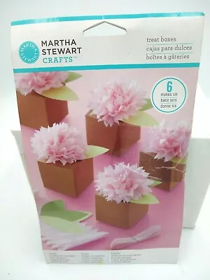 6 Martha Stewart Gift Treat Boxes Set Pom Pom Flower Pink Floral Wire NOS • $9.99