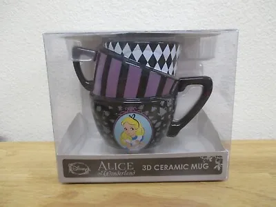 Disney Parks Alice In Wonderland Triple Stacked Mad Hatter Tea/Coffee Cup Black • $25.49
