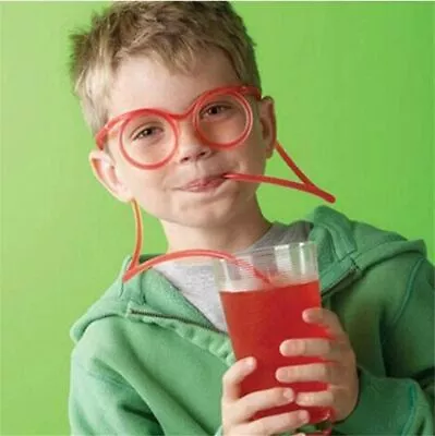 Straw Glasses Fun Drinking Straws Reusable Drink Party Games Gift Crazy Child • £2.94