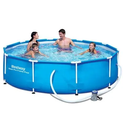 Bestway Steel Pro Frame Round Swimming Pool Set With Filter Pump - 10ft X 30in • £159.99