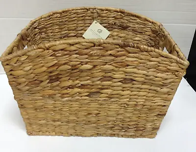 Pottery Barn Seagrass Woven Storage Organizer Utility Basket With Handles 14x10 • $29.99