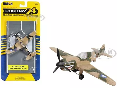 Curtiss P-40 Warhawk Aircraft  Flying Tigers-1st Avg  Diecast By Runway24 Rw185 • $7.99