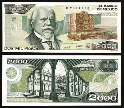 Mexico 2000 Pesos 1989 UNC P-85 • $5.25