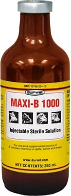 Durvet Vitamin Maxi B  1000 ( (Injectable Sterile Solution ) 250 ML 250ML • $51.99