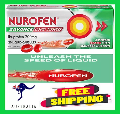 Nurofen Zavance Fast Pain Relief Liquid Capsules 200mg Ibuprofen 20 Pack • $9.94