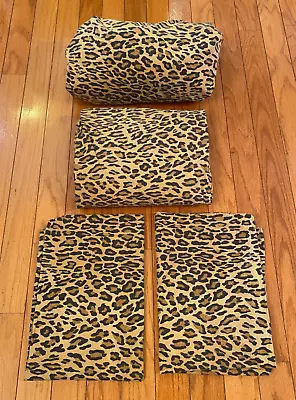 SET 4pc RALPH LAUREN Queen LEOPARD Aragon Flat & Fitted Sheets 2 Pillowcases USA • $325