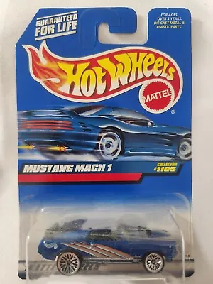 Hot Wheels 1969 Ford Mustang Mach 1 Blue 1:64 1998 #1105 Excellent Condition • $4.99