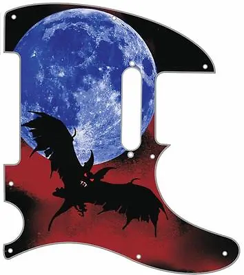 Telecaster Pickguard Custom Fender Tele 8 Hole Guitar Pick Guard Blue Moon Bat • $58.91