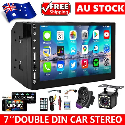 7Inch 2 Din Car Stereo Bluetooth Head Unit For Apple Android CarPlay Touch Radio • $75.95