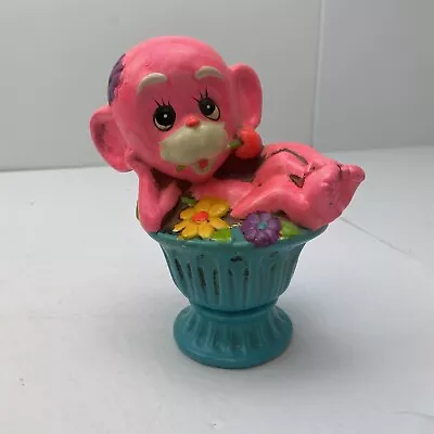 Vintage Monkey Piggy Bank Made In Japan  Pink Green Flower Multicolor • $18.95