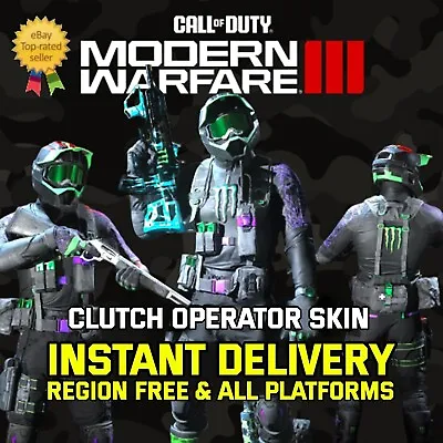 ⚡ INSTANT ⚡ Call Of Duty Modern Warfare 3 CLUTCH SKIN Monster Energy COD MW3 • $0.99