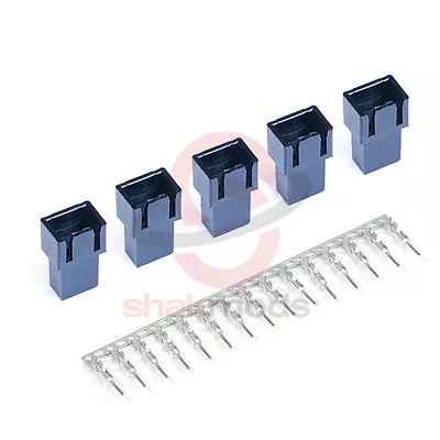 5 Pcs X Shakmods 3 Pin Male Black Fan Power Connector + 15 Free Pins BNIB UK • $5.59