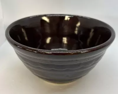 Marcrest Daisy And Dot Stoneware Vintage Mixing Bowl 1 1/2 Qt Glossy Dark Brown • $16