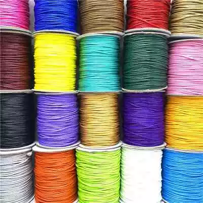 Waxed Cotton Necklace Cord 1mm Jewellery Making Necklace Bracelets 6 Colours • £1.74