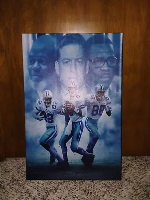 Dallas Cowboys Emmitt Smith Troy Aikman Michael Irvin Canvas Print Framed • $0.99