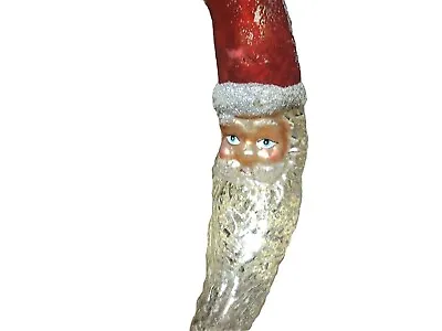 Pottery Barn 4 Mercury Glass Santa Claus Moon Christmas Tree Ornament  5.75 High • $34