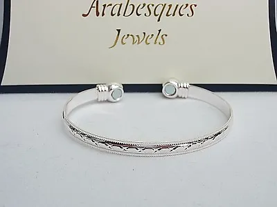 Ladies Diamond Cut Magnetic Copper Bangle/bracelet For Pain Relief Silver Ajmb • £12.99