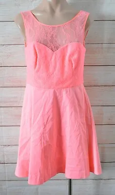 $29 • Buy Forever New Dress Size 10 Pink Sleeveless Skater Lace Floral
