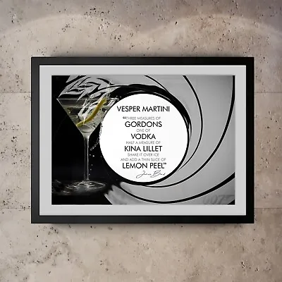 Vesper Martini | Cocktail | James Bond | 007 | Bar | Wall Art Poster Print • £10.99