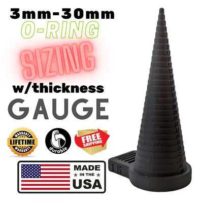 O-Ring Gauge Sizing Cone Measuring Tool 3mm-30mm & Thickness Chart • $18.91