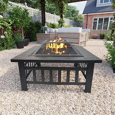 BillyOh Phoenix 3 In 1 Square Metal Fire Pit BBQ Grill And Ice Pit • £57.67