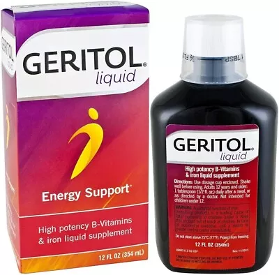 Pack Of 6 - Geritol B-Vitamins & Iron Liquid Supplement Energy Support 12 Fl Oz • $58.99
