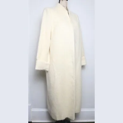$219.99 • Buy Vintage Fleurette Of California Size L Ivory Mohair Camel Hair Maxi Coat READ