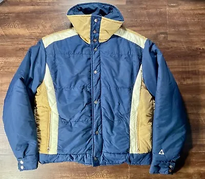 Vintage 70’s Gerry Men’s Blue Ski Goose Down Puffer Jacket Full Zip Size Large • $44.99