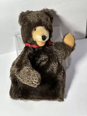 Brown Bear Hand Puppet Steiff Mohair Circa  9” Germany 1960s Toy Vintage • $41.65