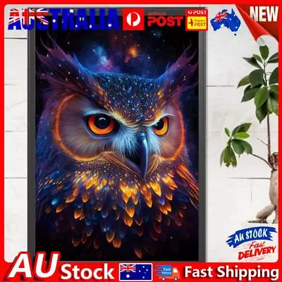 5D DIY Full Round Drill Partial AB Diamond Painting Dark Owl Kit Decor 45x65cm • $18.80