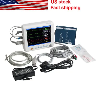 6 Parameters Patient Monitor Cardiac Monitor ECG NIBP RESP PR Spo2 TEMP FDA/CE • $359