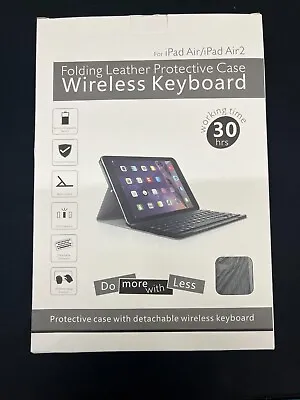 Leather Stand Case Cover With Wireless Keyboard For Apple IPad Air 2 • £9.99