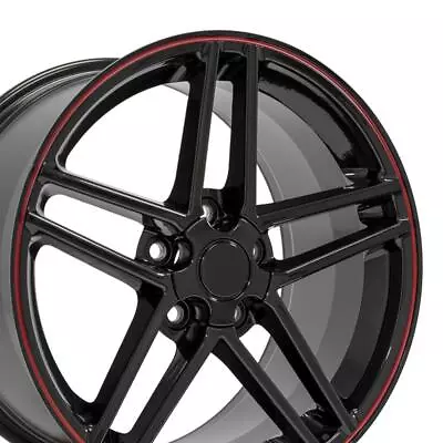 18x9.5 Wheels Fit Camaro Corvette C6 Z06 Blk Rims W1X SET • $724