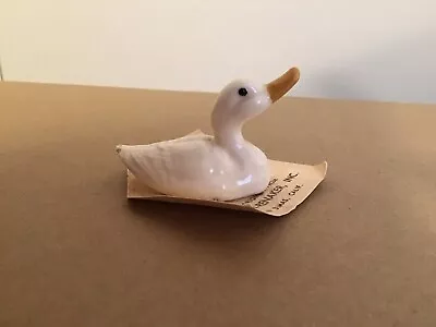 Vintage Hagen-Renaker Miniature White Mama Duck New On Card • $9.99