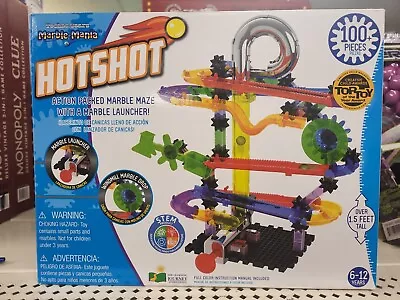 Marble Mania Hotshot Action Packed Marble Maze With Launcher 100+ Pieces NOB • $39.99