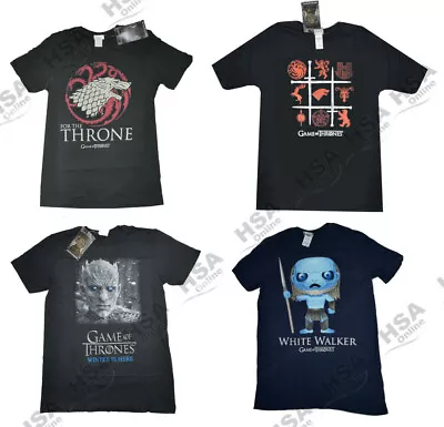 Mens Tshirt Game Of Thrones Black Cotton Short Sleeve Casual Top Christmas Gift • £8.99