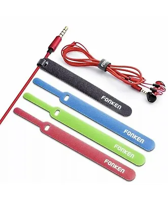 £4.99 • Buy USB Cable Winder Phone Cord Organizer Mouse Aux HDMI Earphone Wire Ties 10 Pcs