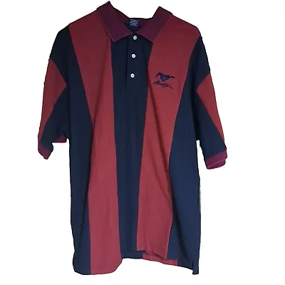 Ford Mustang Black And Maroon Striped Polo XXL New With Tag  • $19.99