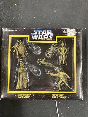 Vintage Star Wars Diecast Metal Key Chains Darht Vader R2D2 Luke C-3PO New • $20