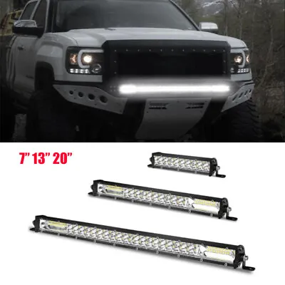 7  13  20  LED Work Light Bar Offroad Combo Spot Flood Fog Driving Dual Row SUV • $35.86