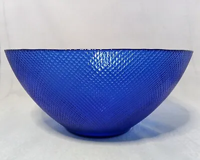 Cobalt Blue Glass Large Salad Bowl • £23