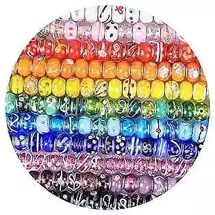  50 Pieces European Large Hole Spacer BeadsLot Floral Mixed Colors Murano  • $21.02