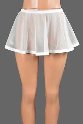 $36 • Buy White Mesh + Elastic Mini Skirt XS S M L XL 2XL 3XL Plus Size Lingerie Flared
