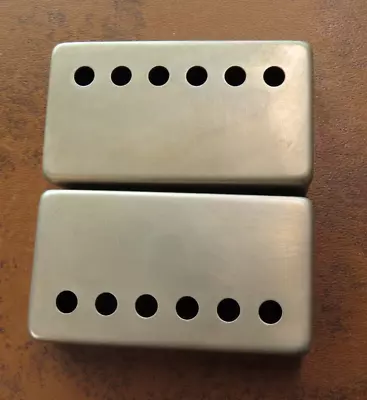 Aged Humbucker COVERS Fits Vintage Gibson PAF Style Pickups NICKEL (pair) RELIC • $39.99